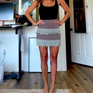 Purple or mauve mini skirt